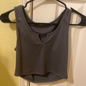 Gray Crop Top